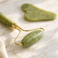 Detalle del cabezal de jade del roller facial